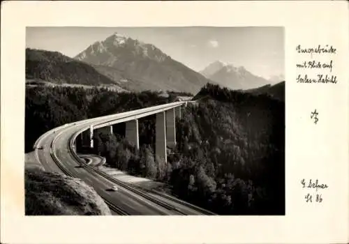 Ak Schönberg im Stubaital Tirol, Brenner-Autobahn, Europabrücke