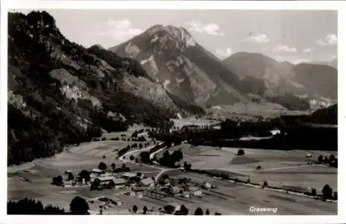 Ak Graswang Ettal Oberbayern, Fliegeraufnahme