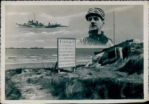 Foto Charles de Gaulle, Staatspräsident, Französisches Kriegsschiff