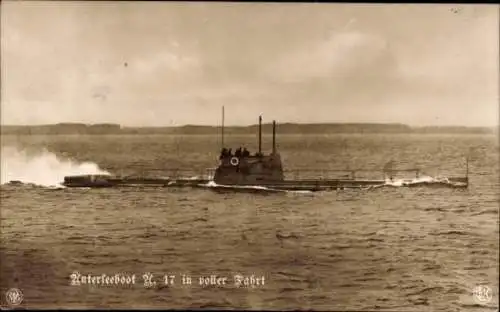 Ak Deutsches U Boot, Unterseeboot, SM U 17, Kaiserliche Marine, NPG, GLK