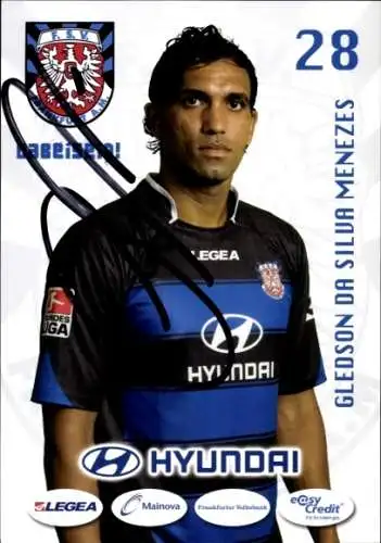 Autogrammkarte Fußballer Gledson da Silva Menezes, FSV Frankfurt, Autogramm