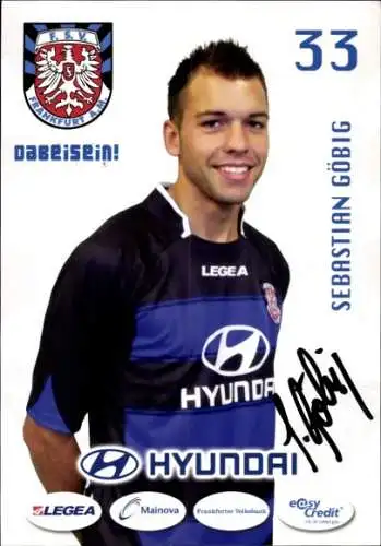 Autogrammkarte Fußballer Sebastian Göbig, FSV Frankfurt, Autogramm