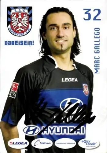 Autogrammkarte Fußballer Marc Gallego, FSV Frankfurt, Autogramm