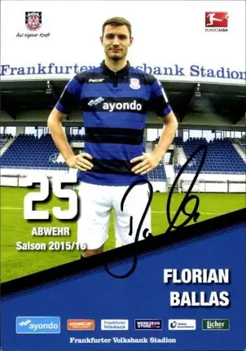 Autogrammkarte Fußballer Florian Ballas, FSV Frankfurt, Autogramm