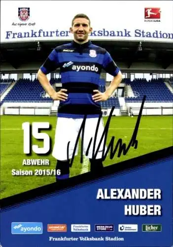 Autogrammkarte Fußballer Alexander Huber, FSV Frankfurt, Autogramm