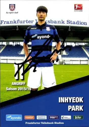 Autogrammkarte Fußballer Inhyeok Park, FSV Frankfurt, Autogramm