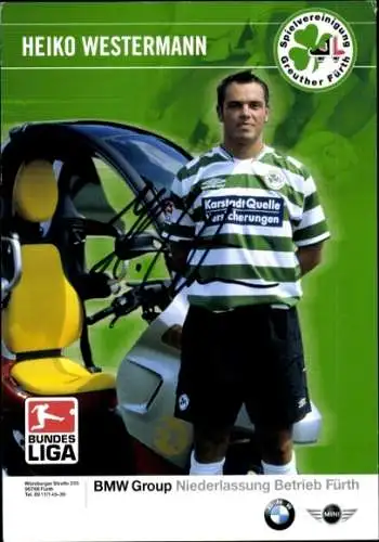Autogrammkarte Fußballer Heiko Westermann, SpVgg Greuther Fürth, Autogramm
