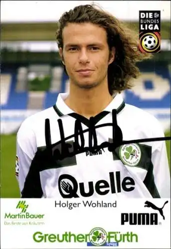 Autogrammkarte Fußballer Holger Wohland, SpVgg Greuther Fürth, Autogramm