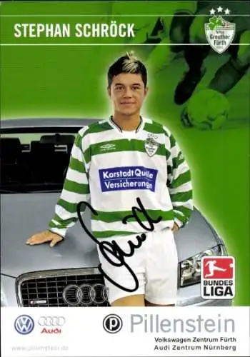 Autogrammkarte Fußballer Stephan Schröck, SpVgg Greuther Fürth, Autogramm
