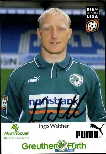 Autogrammkarte Fußballer Ingo Walther, SpVgg Greuther Fürth, Autogramm