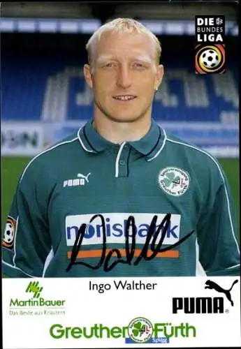 Autogrammkarte Fußballer Ingo Walther, SpVgg Greuther Fürth, Autogramm