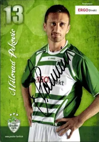Autogrammkarte Fußballer Milorad Pekovic, SpVgg Greuther Fürth, Autogramm