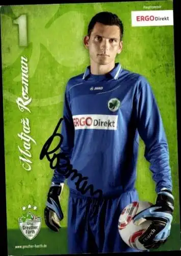 Autogrammkarte Fußballer Matjaz Rozman, SpVgg Greuther Fürth, Autogramm