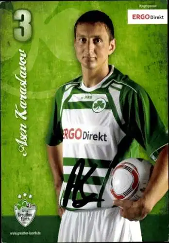 Autogrammkarte Fußballer Asen Karaslavov, SpVgg Greuther Fürth, Autogramm