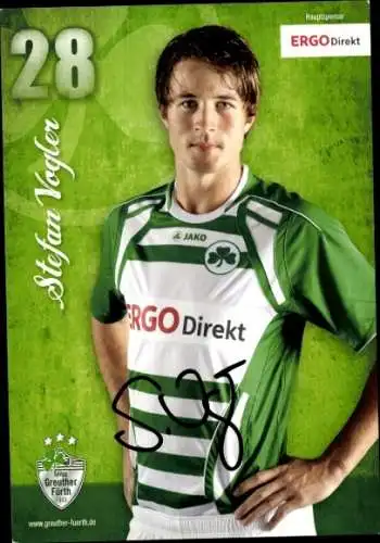 Autogrammkarte Fußballer Stefan Vogler, SpVgg Greuther Fürth, Autogramm