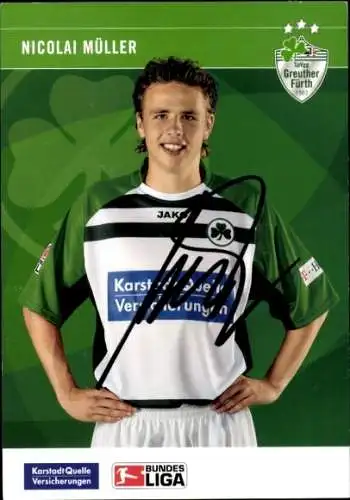 Autogrammkarte Fußballer Nicolai Müller, SpVgg Greuther Fürth, Autogramm