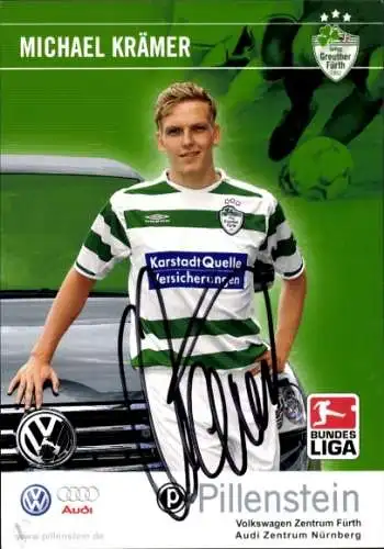 Autogrammkarte Fußballer Michael Krämer, SpVgg Greuther Fürth, Autogramm