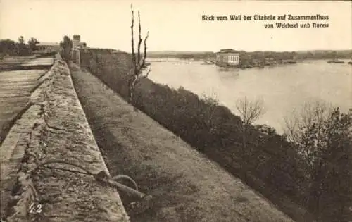 Ak Modlin Nowy Dwór Mazowiecki Polen, Festung Modlin, Wall der Zitadelle, Weichsel, Narew