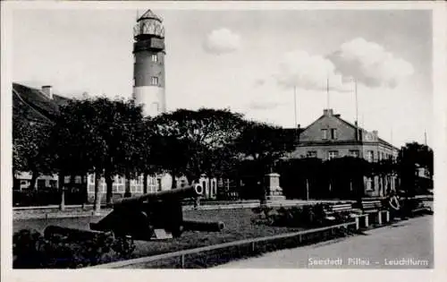 Ak Baltijsk Pillau Kaliningrad Ostpreußen, Leuchtturm, Kanone, Bollwerk