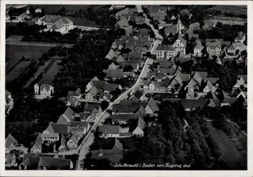 Ak Schutterwald in Baden Württemberg, Luftaufnahme, Häuser, Straßen, Kirche, Landschaft