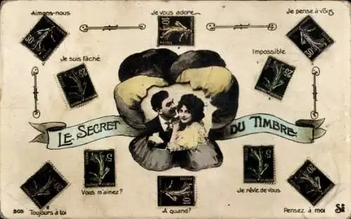 Ak Secret du Timbre, Briefmarken