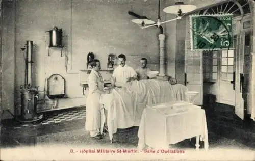 CPA Hôpital Militaire St-Martin, Salle d'Opérations
