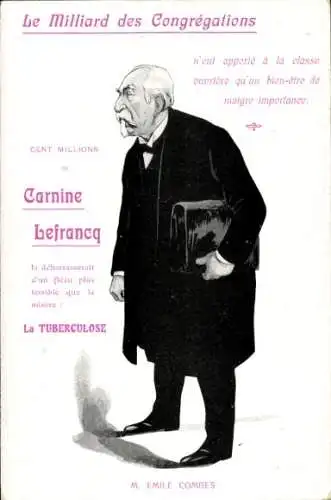 Ak M. Émile Combes, Le Milliard des Congrégations