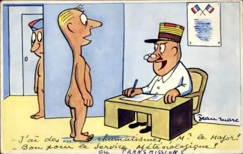 Künstler Ak Marc, Jean, Französische Marine, J'ai des rhumatismes, Humor