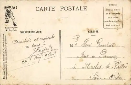 CPA Les Premiers jours d'un Bleu, Reception de l'arrivee