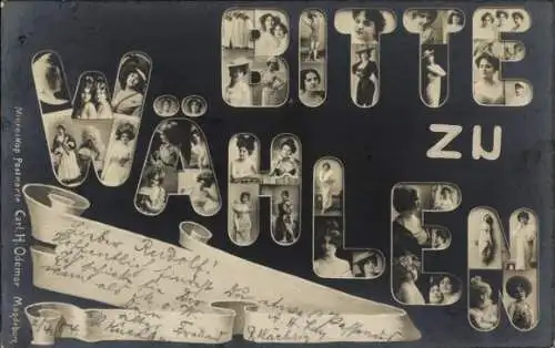 Buchstaben Ak Bitte zu wählen, Frauen-Porträts