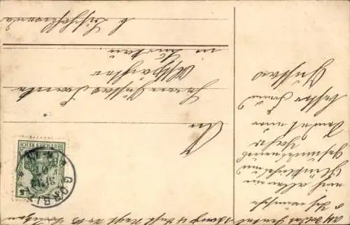 Ak Frohes Neujahr, Kind, Veilchenblumentöpfe