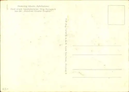 Künstler Ak Apfelkammer, nach Holzschnitt