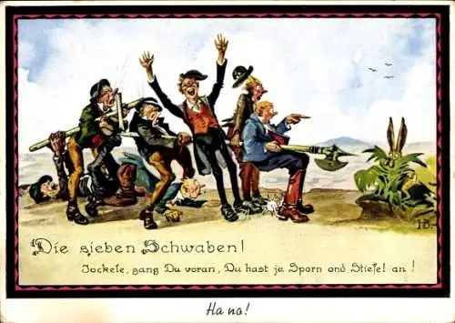Ak Die sieben Schwaben