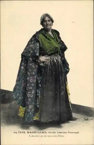 Ak Marseille, Frau in Tracht