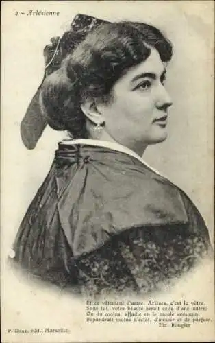 Ak Portrait einer Frau aus Arles