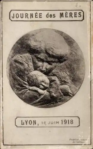 Ak Lyon Rhône, Journee des Meres 1918