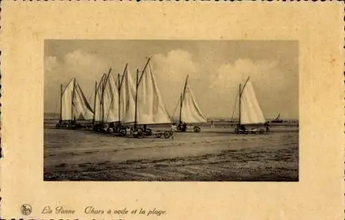 Ak Strandsegler auf dem Strand von De Panne