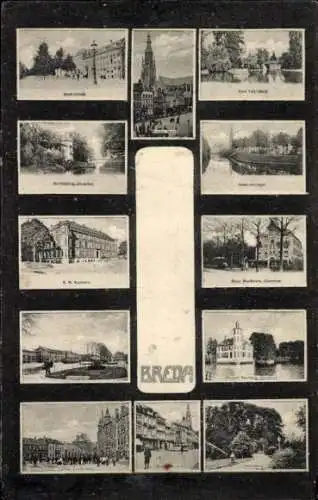 Ak Breda Nordbrabant Niederlande, Stadtansicht von Breda, Rathaus, St. Antonius und St. Lamber...