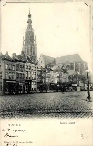 Ak Breda Nordbrabant Niederlande, Groote Markt