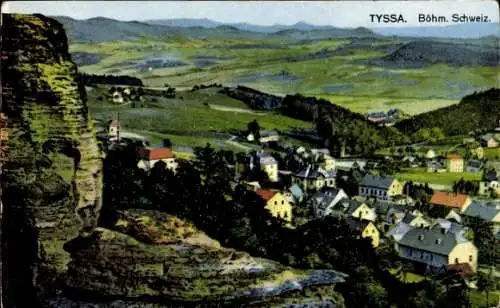 Ak Tisá Tyssa Tissa Region Aussig, Gesamtansicht