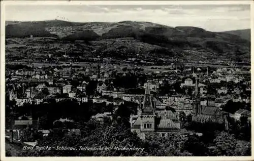 Künstler Ak Teplice Teplitz Schönau Region Aussig, Teilansicht mit Mückenberg
