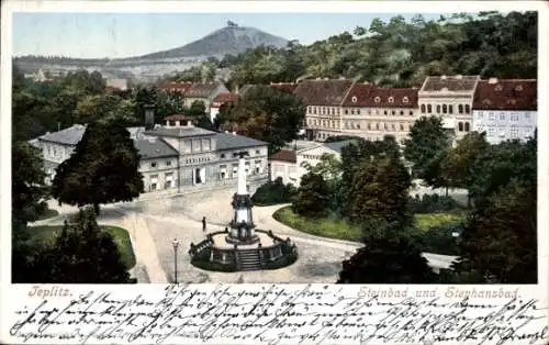 Ak Teplice Teplitz Schönau Reg. Aussig, Steinbad und Stephansbad