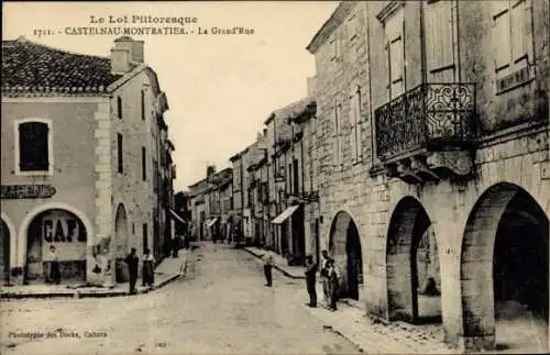Ak Castelnau Montratier Lot, Grande Rue