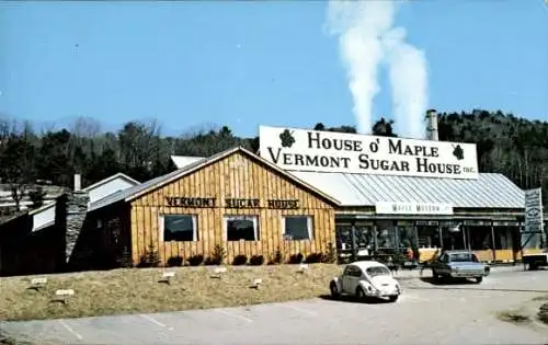 Ak Montpelier Vermont USA, House o' Maple, Vermont Sugar House, große Zuckerfabrik, Ahornmuseum