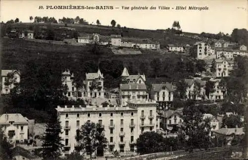 CPA Plombières les Bains Lorraine Vosges, Vue générale des Villas, Hotel Metropole