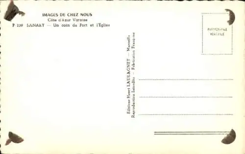 CPA Sanary-sur-Mer Var, Un coin du Port et l'Eglise