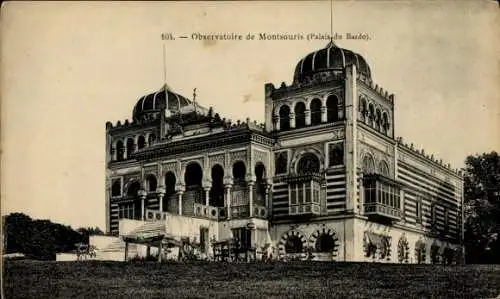 Ak Paris XIV, Parc Montsouris, Observatoire de  Palais du Bardo, prächtiges Gebäude,  Architektur