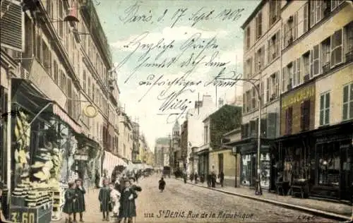 Ak Saint Denis, Rue de la Republique