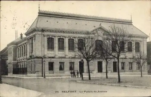 Ak Belfort Beffert Beffort Territoire de Belfort, Palais de Justice,  Architektur, Bäume, Schwarz