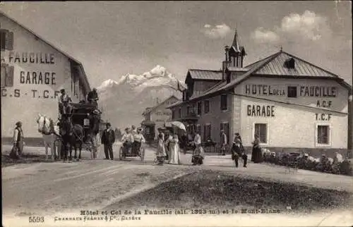 Ak Gex Ain, Hotel et Col de la Faucille et le Mont Blanc, Kutsche